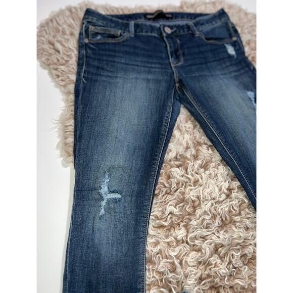 Express women’s legging Stella low rise distressed blue jeans - Picture 2 of 13